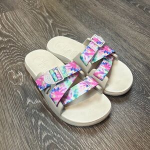 Chaco Tie Dye Chillos Slide on Sandals Comfort Women's Size 8 EUC